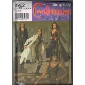 New Simplicity Costume Sewing Pattern 4962 - Van Helsing, Batgirl Size 14-20
